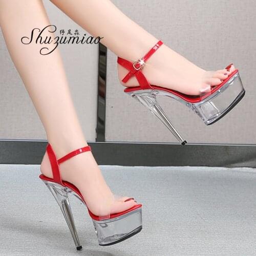 Platform shoes summer sandals gladiator heels Pole Dance New High-heeled Sandals Clear High Heels Diamonds Womens shoes Striper