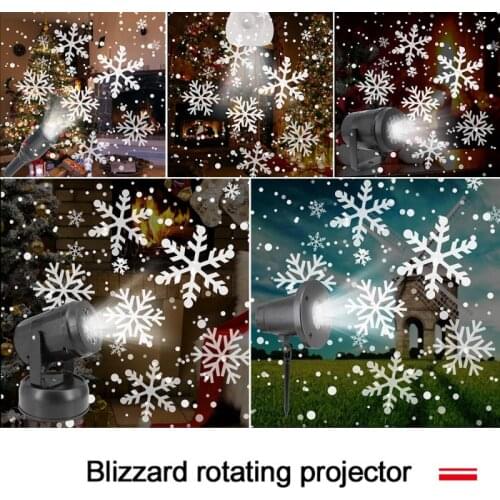 Waterproof Rotating Snowflake Laser Projector Light Christmas New Year LED Light Stage Light Outdoor Snow Party Landscape Lamp