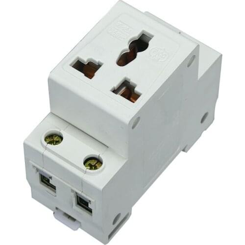 10-16A 250V Single One 2 Pole 2 Pin Plug 35mm DIN Rail Mount AC Power Ac30 Modular Socket