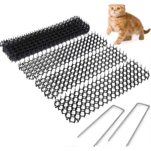 10pcs/set Garden Prickle Strip Dig Repellent Plastic Outdoor Indoor Safe Anti-Pet Trample Lawn Deterrent Mat Vegetable Supplies