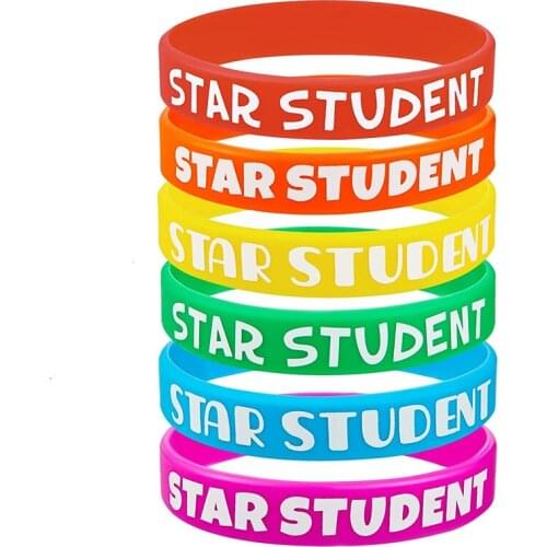 300pcs Star Student Color Beautiful Star Silicone Bracelets Rubber Wristbands Free Shipping by DHL