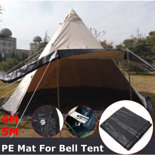4/5M PE Mat Waterproof Outdoor Picnic Beach Camping Mat Tarpaulin Bay Play Mats Plaid Blanket For Bell Tent