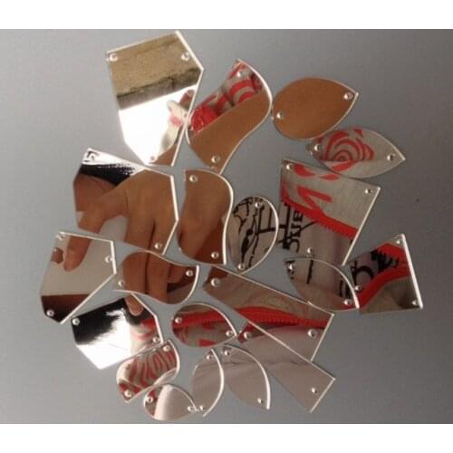 Sew On Silver Acrylic Mirror Diamante Rhinestone 400PCS