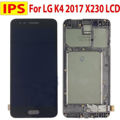 5.0" X230 LCD For LG K4 2017 X230 LCD Display Touch Screen Digitizer Assembly with Frame For K4 2017 X230 Display Free Ship