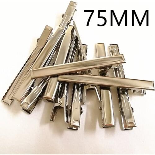 50pcs 75mm Metal Clip Crocodile Duckbill Clip With Teeth Alligator Clips For DIY hair clips Jewelry accessories