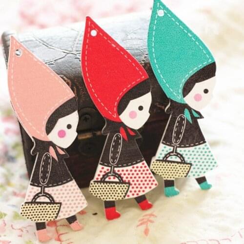 88x27mm Red Hat Girl Wooden Buttons, sewing buttons,sewing accessories 7NK01