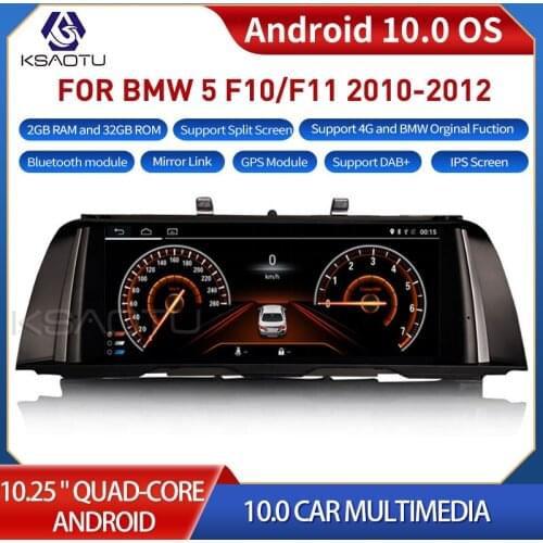 KSAOTU 1052 10.25" 4-Core Android 10.0 Auto radio for BMW 5 Series F10/F11 (2010-2012) with NBT System 4G WiFi Bluetooth