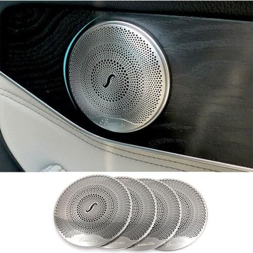 For Mercedes Benz E/C/GLC Class W213 W205 Car Accessories 4Pcs Car Audio Speaker Cover Trim Door Loudspeaker Cover Trim