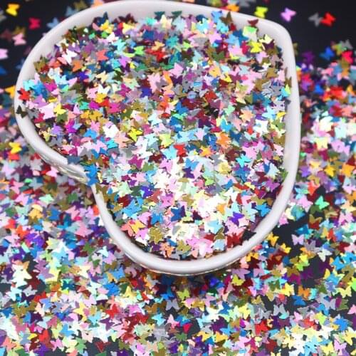 3mm Butterfly Nail Sequins Holographic Nail Art Glitter Sequins Sparkly 3D Butterfly Flakes Polish Decor for Nail Accessories