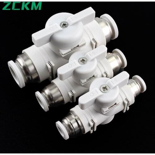 BUC 4mm 6mm 8mm 10mm 12mm Push Quick Joint Connector Hand Valve To Turn Switch Manual Ball Current Limiting Pneumatic Tool