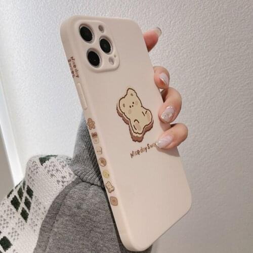 2021 Sweet Bear Phone Case Cute Protective Cover Silicone Case for Iphone Xs Max 12 Pro Max Mini 7 8 Plus X Xr 11 Shell Fundas
