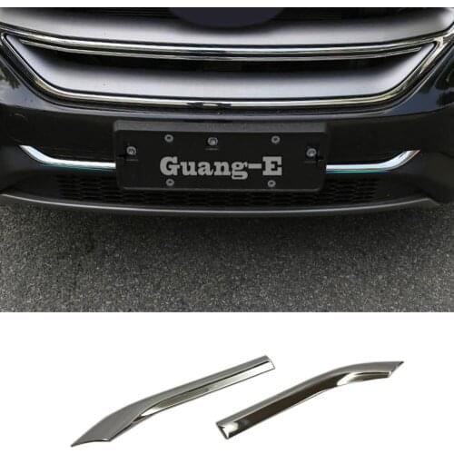 For Ford EDGE 2015 2016 2017 2018 car styling ABS chrome racing Bezel trim Front Grid Grill Grille license plate frame part 2pcs