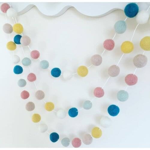 Felt Decorative Balls Hanging Cute Soft Macaroon Ball Decor Crafts for Baby Room Home Birthday Festival Decoration Accessories