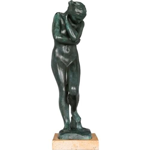 Famous Rodin Sculpture Eve Statue Bronze Reproduction Collector Collectible Vintage Female Figurine Artwork