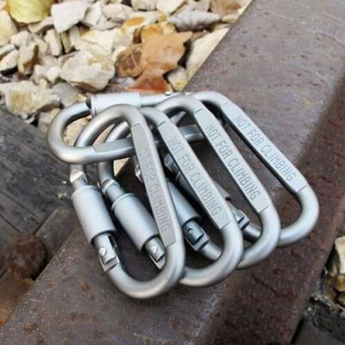 Survive Snap Hook 4Pcs D ring Clasp Hang lock Hike Key Aluminum screw Camp chain Buckle Outdoor Quickdraw Climb Clip Carabiner