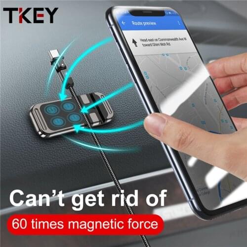 Tkey Magnetic Car Mount Phone Holder Universal Phone Stand For Xiaomi redmi mi 9 pro Wire clip Dashboad Magnetic bracket in Car