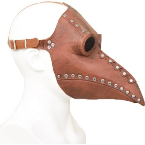 Funny Medieval Steampunk Plague Doctor Bird Mask Latex Punk Cosplay Masks Beak Adult Halloween Event Cosplay Props 07