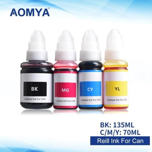 4PC/Set GI-490 GI 490 890 790 Aomya Dye Ink Refill Ink Kit Compatible for Canon Pixma G1400 G2400 G3400 G1000 G2000 G3000 G1100