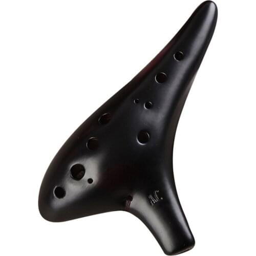 Ocarina 12 Hole Ocarina Ceramic Alto C Ocarina Flute Music Instrument for Adult Performance Type Smoked Ocarina FLU12