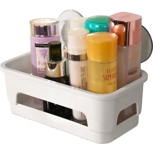 Suction Cup Bathroom Basket Storage Box Shower Shelf Corner Wall Organizer Rack Makeup Cosmetic Rack Holder DQ1604-Dxilie
