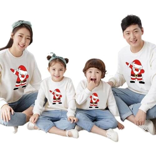 Christmas Sweatshirts Cool Father Mother & Children Cotton Tops Family Matching Outfits Look Mom Baby Mommy and Me Clothes