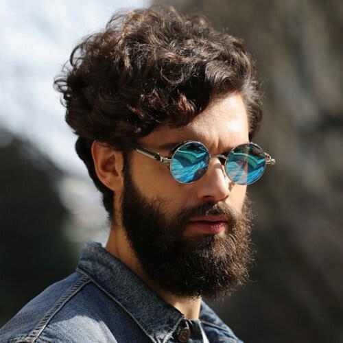 Vintage Retro Polarized Steampunk Sunglasses Fashion Metal Round Mirrored Eyewear Men Circle Sun Glasses UV400