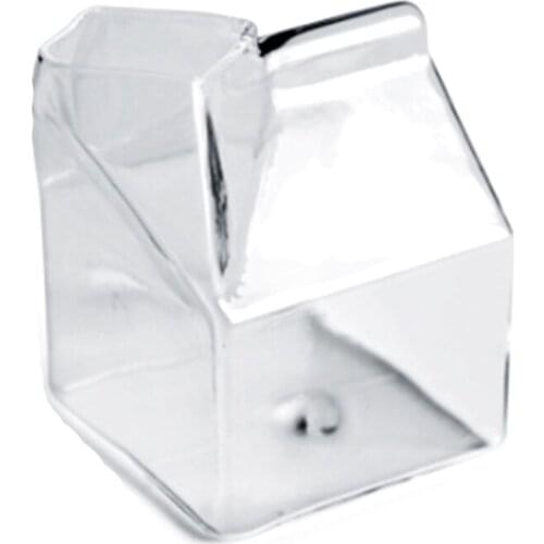 Gl Milk Cup Square Milk Carton Microwave Oven Can Be Heated Home Creative Breakfast Cup