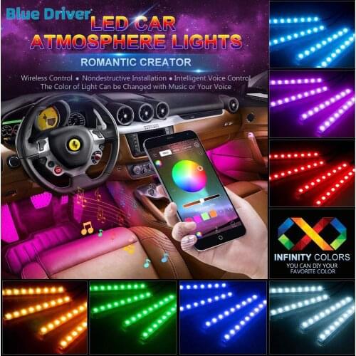 Car Led Strips Lights 36/48/72 Ambient RGB LED Light USB 12V Auto Interior Decorative Lamp APP Wireless Remote Mode Decorations