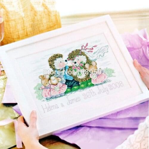 Fishxx Cross Stitch Cross200-2 cartoon [Happy wedding]cotton thread and cloth , water-soluble,100% accurate,11CT,embroidery