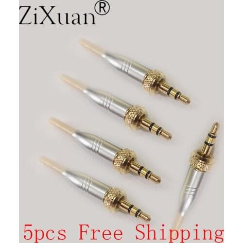 High Quality DIY 3.5mm 1/8" For Sony Sennheiser Microphone Spare Plug adapter Stereo Screw Lock Connector Silver metal shell