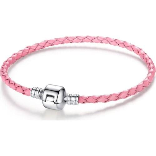 YSH new 100% 925 Sterling Silver Couple bracelets DIY color leather fit Original charms beads 2020 fashion Jewelry Free shipping