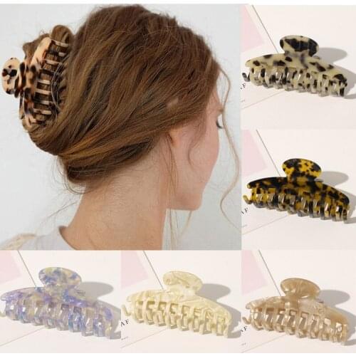 Women Girls Leopard Printted Hair Claws Hair Clips Hair Accessories Arcylic Trendy Hair Accessories Hairgrips Headwear Ornament