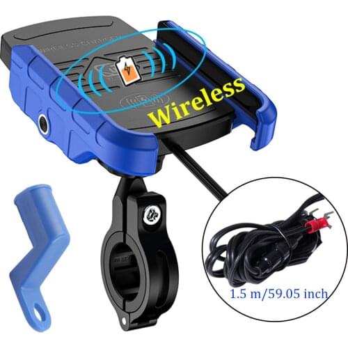Motorcycle Phone Chargers Mount Motor Bike Handlebar Mobile Phone Holder Stand Fast Charging For iPhone Samsung Wireless Charger