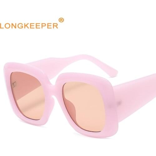 Oversized Pink Sunglasses Women 2021 Vintage Thick Frame Designer Sun Glasses Famale Fashion Eyewear Outdoor zonnebril dames