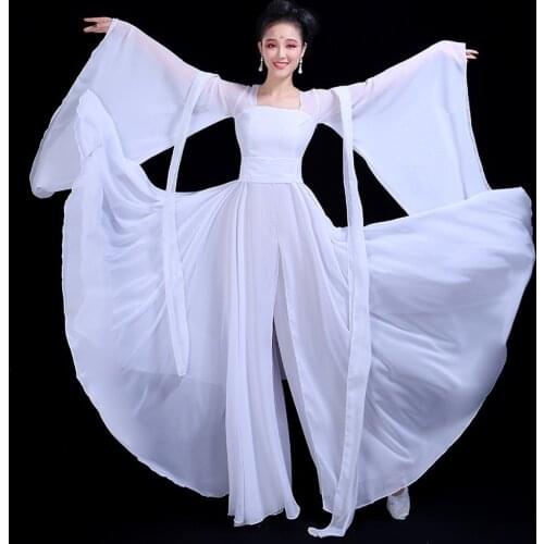 Classical Hanfu Yangko Dance Clothing Womens Chinese Elegant Folk Dance Costume Fan Dance Traditional Hanfu Oriental Dress