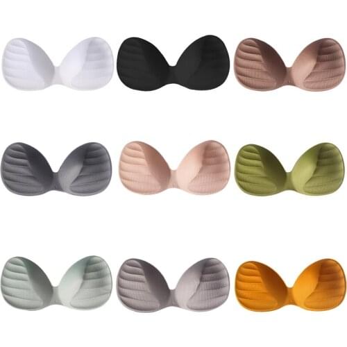 Women Push Up Sponge Bra Inserts Macaron Candy Color Thicken Breast Pad Bikini Swimsuit Bralette Replacement Accessories