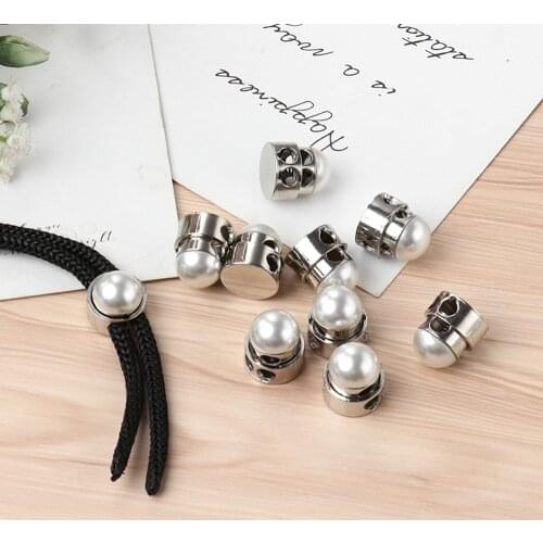 10pcs Lanyard Sliding Fastener Buttons Cord Locks Toggle Spring Loaded Elastic Drawstring Cord Locks Clip Ends Rope Stoppers
