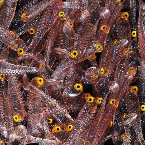 20pcs/Lot 5cm 1.3g Fish Silicone Worm Soft Lures Fake Bait Sea Fishing Swimbait Surface Artificial Spinnerbait