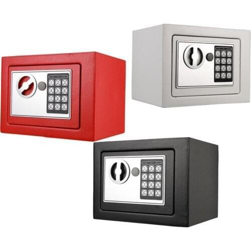 4.6L Strongbox Solid Steel Electronic Safe Box With Digital Keypad Lock Strongbox Mini Lockable Money Cash Jewelry Storage Box