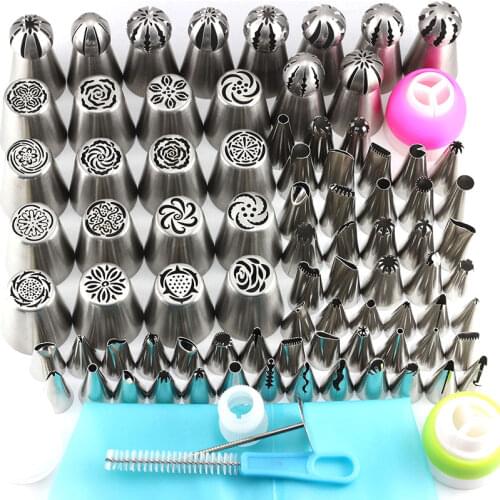 89Pcs/Lot Russian Spherical Ball Cream Nozzle Pastry Stainless Steel Icing Piping Tips Set Bags Cakes Decorating Baking Tools