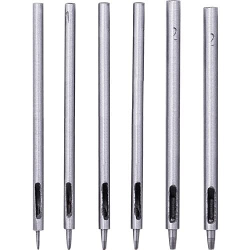 DIY Handmade Belt Punch Leather Tools Leather Punch Leathercraft Hole Craft Set Hollow Puncher Belt Punch 0.5mm-2.5mm 6 Size