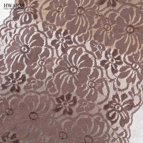 Elastic Lace fabric Coffee wedding decoration 19.7cm Thick Bra Scarf Lace Garment Accessories 10yards african white lace fabric