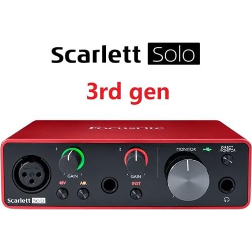 Focusrite Scarlett Solo (3rd gen) USB Audio Interface Sound Card 24-Bit/192KHz AD-Converters For Recording Mic Guitar vs topping
