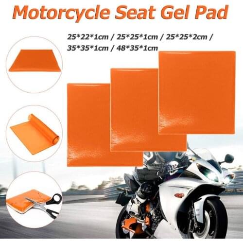 Motorcycle Seat Gel Pad Shock Absorption Mat Comfortable Cushion Motorbike Motor Bike Modified Soft Seat Pads Orange