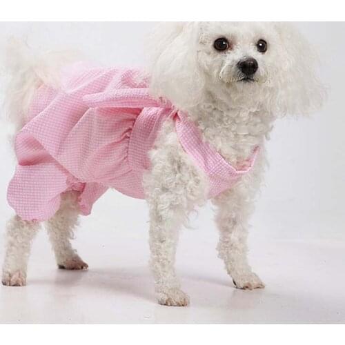 Plaid Style Dog Jumpsuit Wide-Leg Pumpkin Pants Puppy Overalls for Small Medium Dogs Cats Cute Yorkies Clothes for Spring Summer