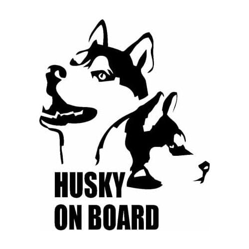 LLY-0615 Creative Car Sticker Husky Modeling Decal PVC on Board Accessories Reflective Waterproof Sunscreen Personality Stickers