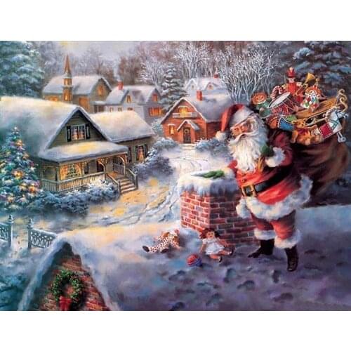 Santa Claus gift Needlework Cross stitch sets Aida 14CT Unprinted Embroidery kits Arts Cross-Stitching,DIY Handmade home Decor