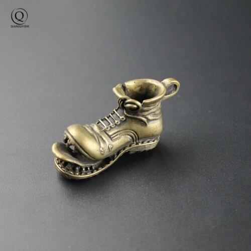 Retro Brass Punk Shoes Boots Pendant for Keychains Vintage Car Key Chain Hangings Jewelry Motor Biker Lady Valentines Day Gift