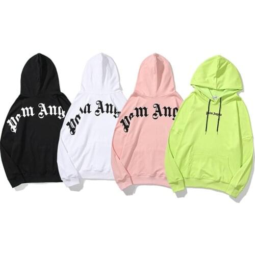 Palm Angels casual street hip-hop graffiti letter printing men women same wild couple fashion hooded Sweatshirts wholesale