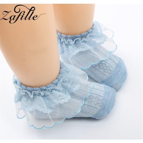 PROWOWO 2020 New Baby Socks Spring Autumn Solid Cute Lace Deco Anti Slip Socks Newborn Baby Girl Cotton Princess Socks For 0-7Y